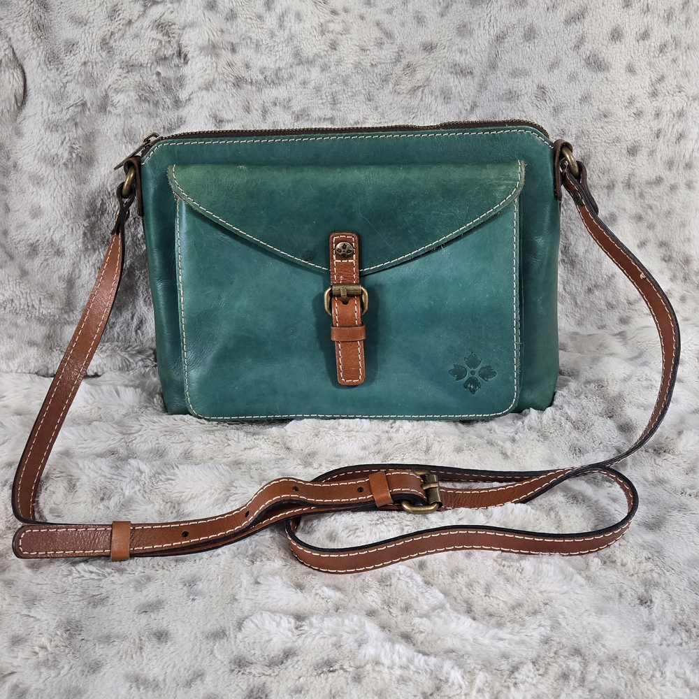 Patricia Nash 'Avellino' Teal Green Leather Crossbody Bag